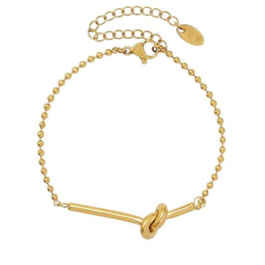 Stålarmband med 18K förgyllning 16+5 cm