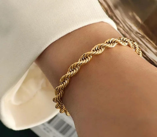 Stålarmband med 18K förgyllning 4MM / 5MM