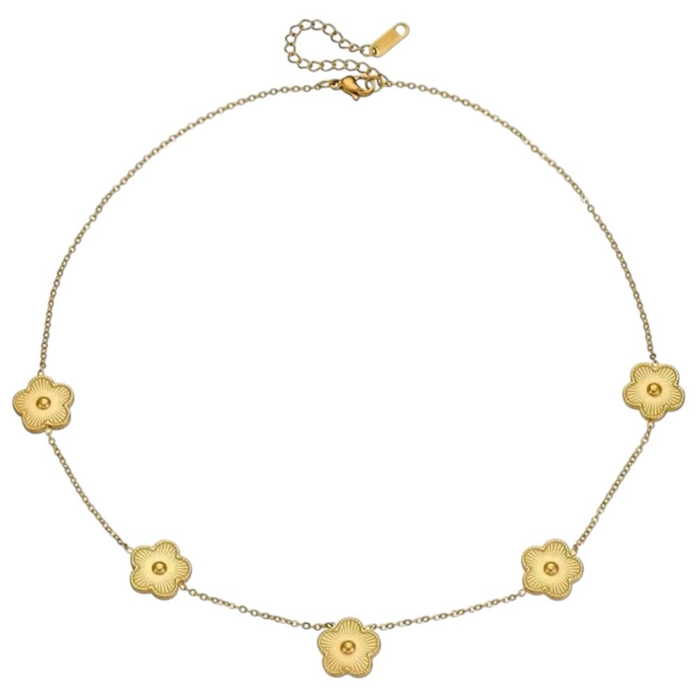 Stålhalsband med 18K förgyllning 40+5 cm