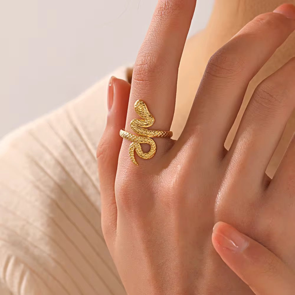 Stålring med 18K förgyllning - Reglerbar