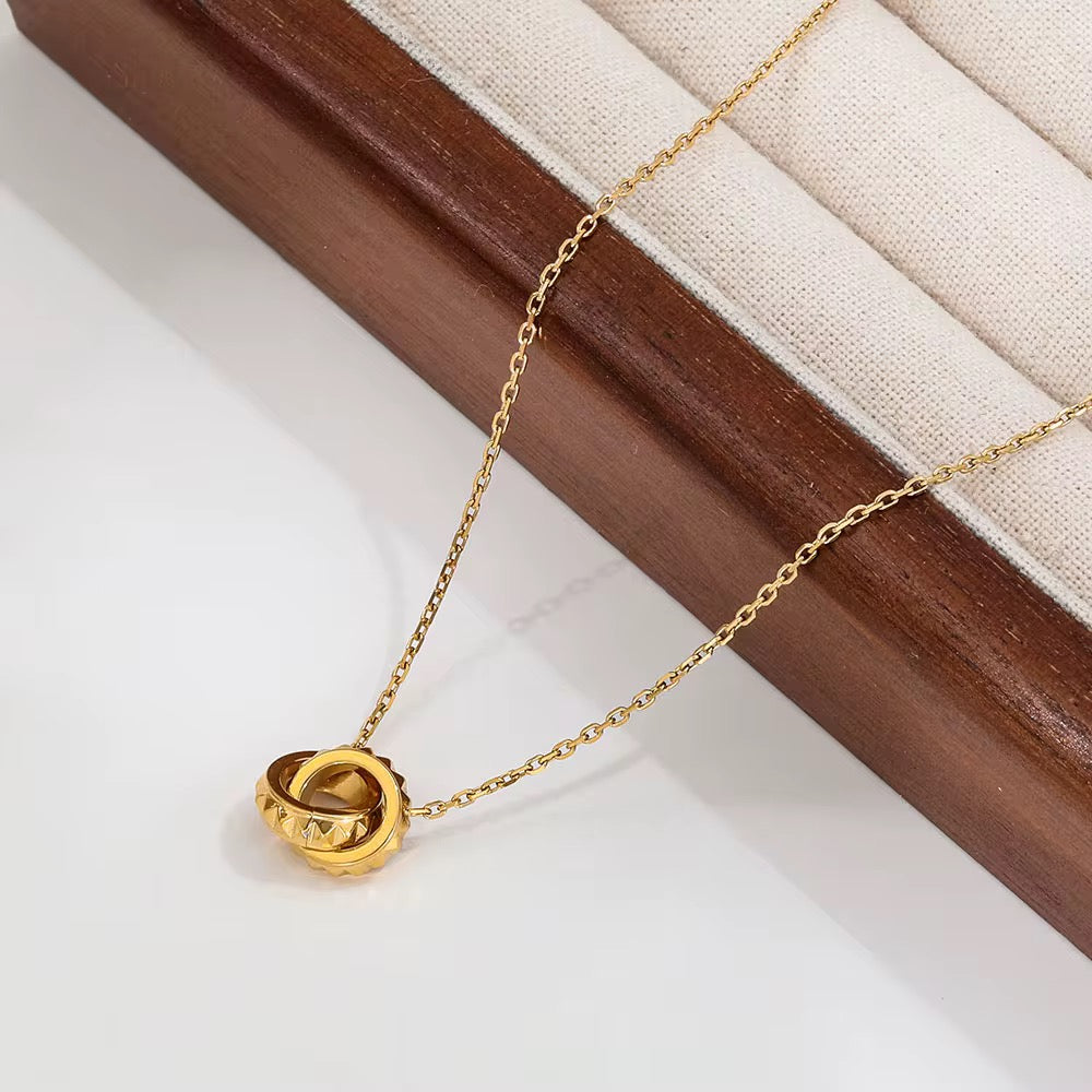 Stålhalsband med 18K förgyllning 40-5 cm