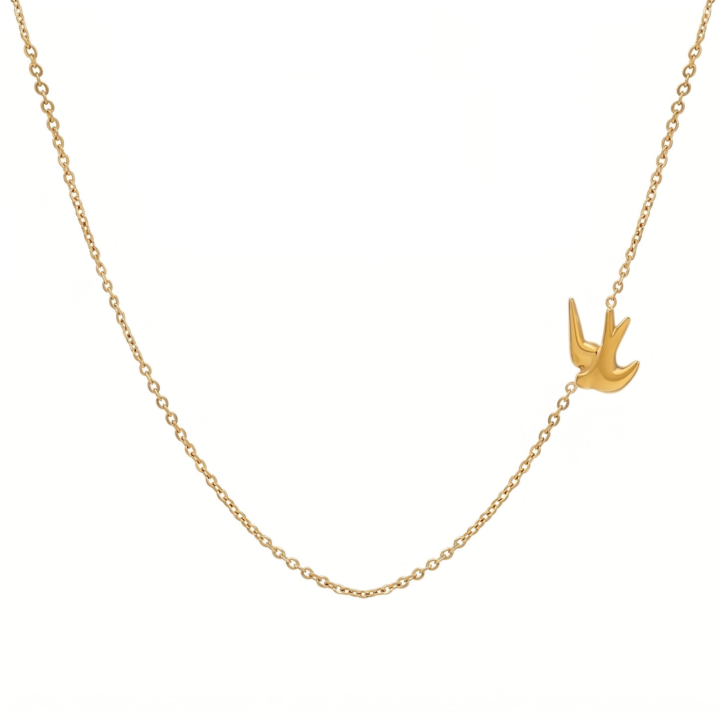 Stålhalsband med 18K förgyllning 38+5 cm