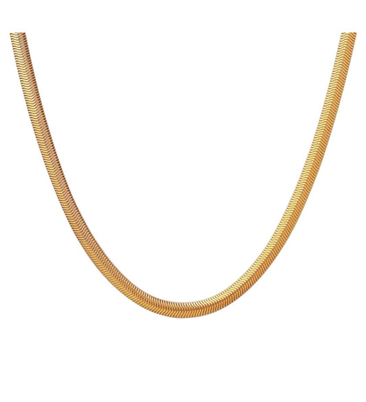 Stålhalsband med 18K förgyllning 45+5 cm (4MM / 2MM)