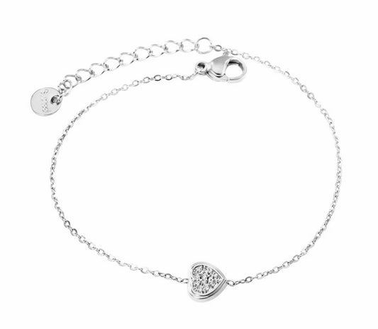Stålarmband med CZ 16.5+3 cm