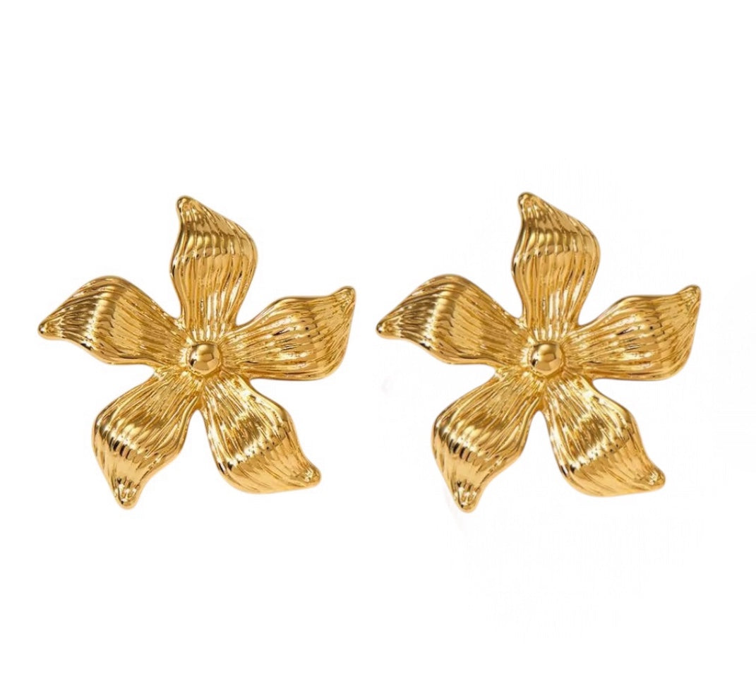 Stålörhängen med 18K förgyllning 30MM / 30MM