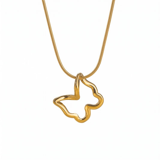 Stålhalsband med 18K förgyllning 40+5 cm