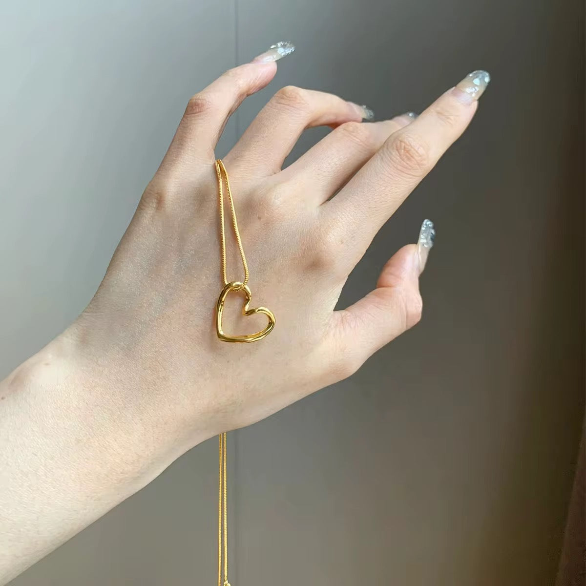 Stålhalsband med 18K förgyllning 40+5 cm