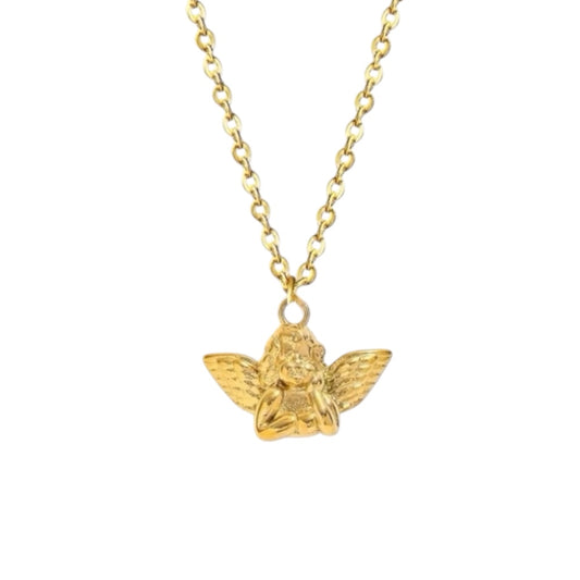 Stålhalsband med 18K förgyllning 40+5 cm