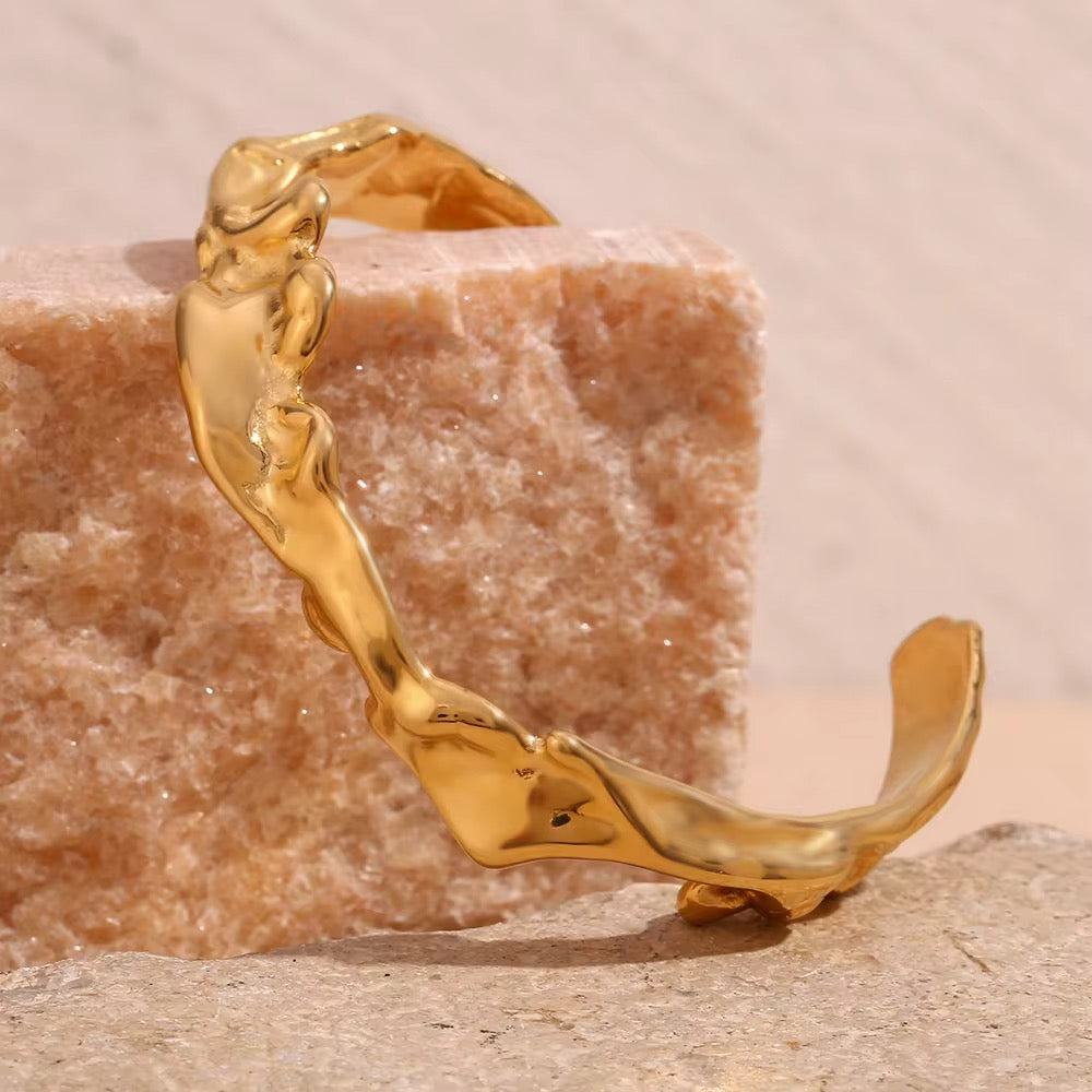 Stålarmband med 18K förgyllning 11MM - Reglerbar