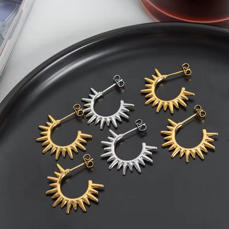 Stålörhängen med 18K förgyllning 23MM / 22MM