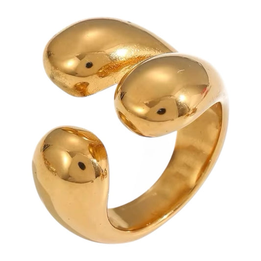 Stålring med 18K förgyllning - Reglerbar