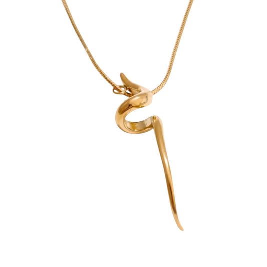 Stålhalsband med 18K förgyllning 42+6 cm