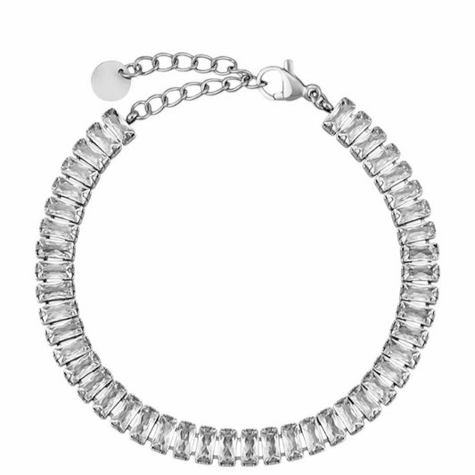 Stålarmband med CZ 16+4 cm (6MM)