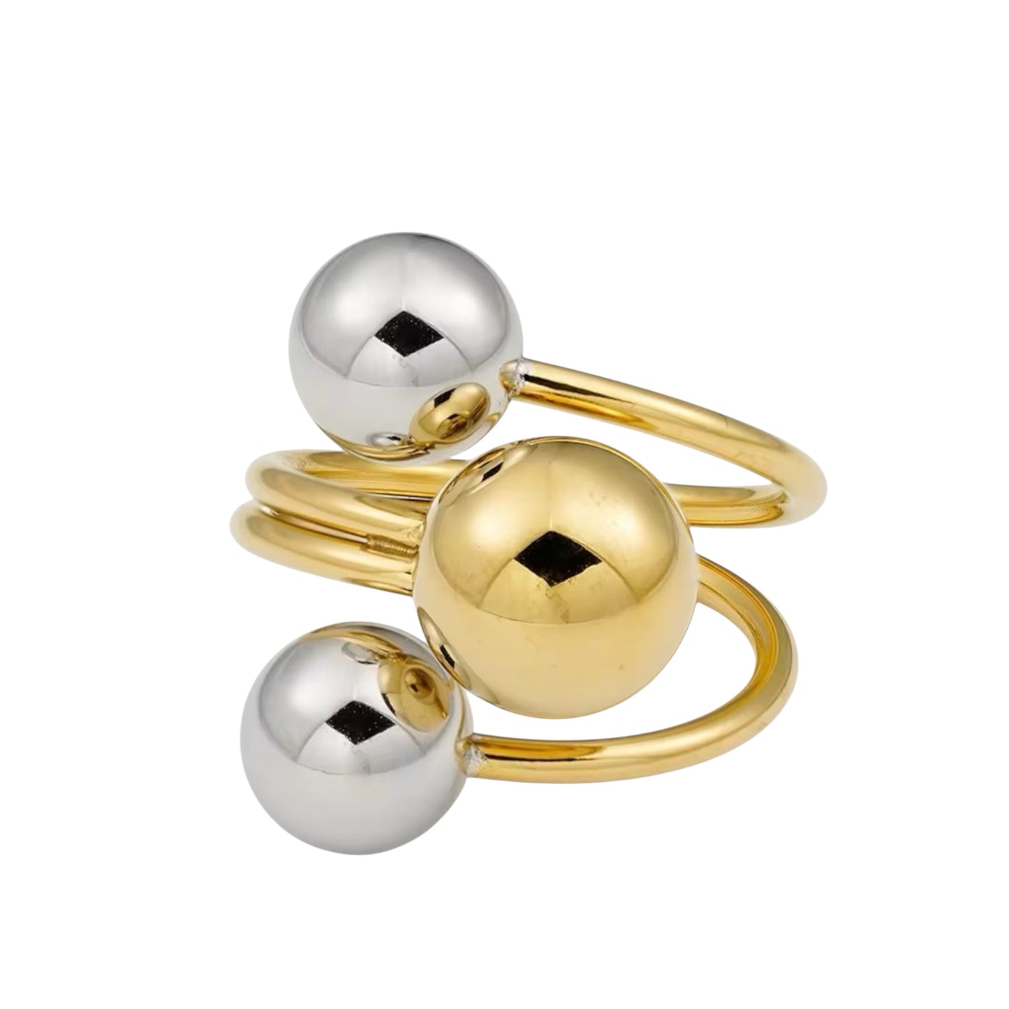 Stålring med 18K förgyllning - Reglerbar