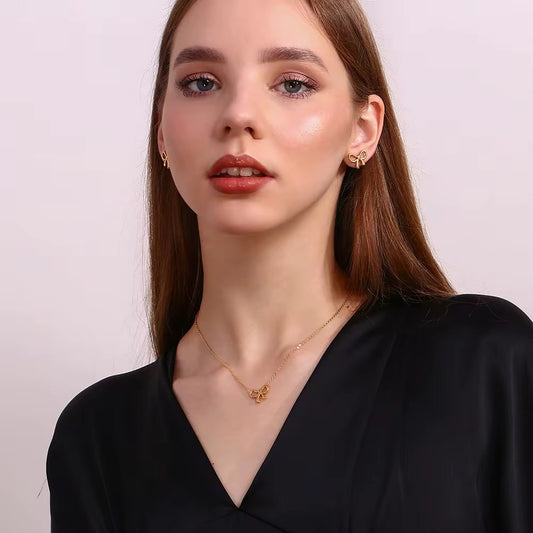 Stålhalsband med 18K förgyllning 40+5 cm