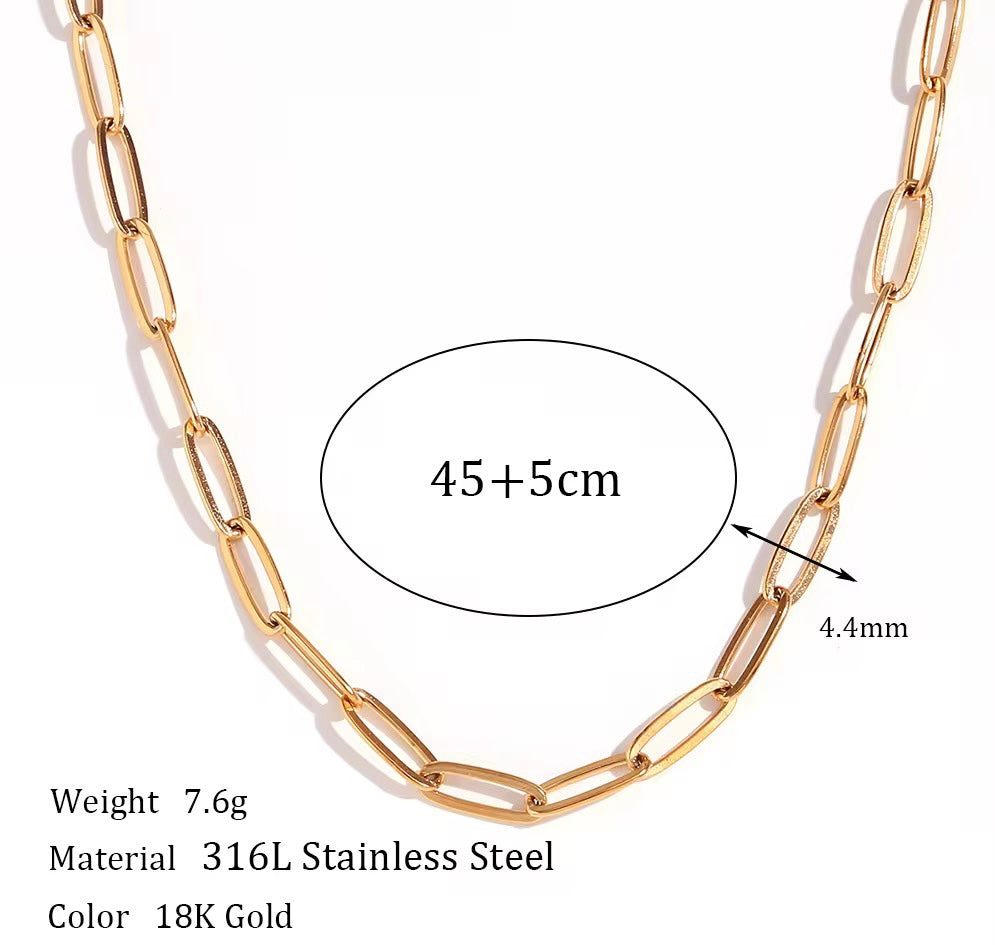 Stålhalsband med 18K förgyllning (3 st längder)