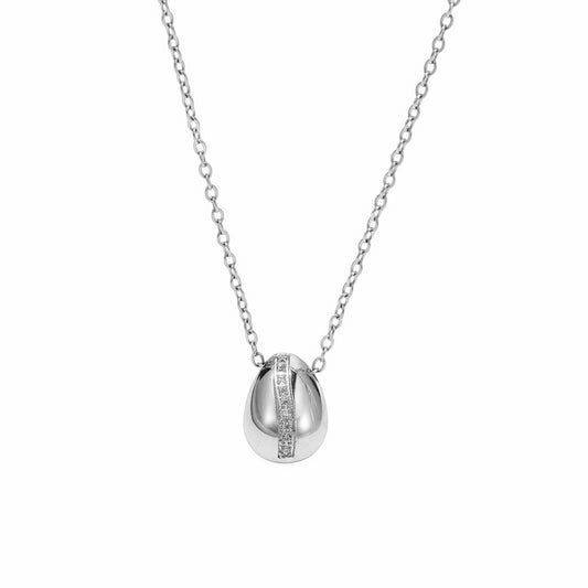 Stålhalsband med CZ 40+5 cm