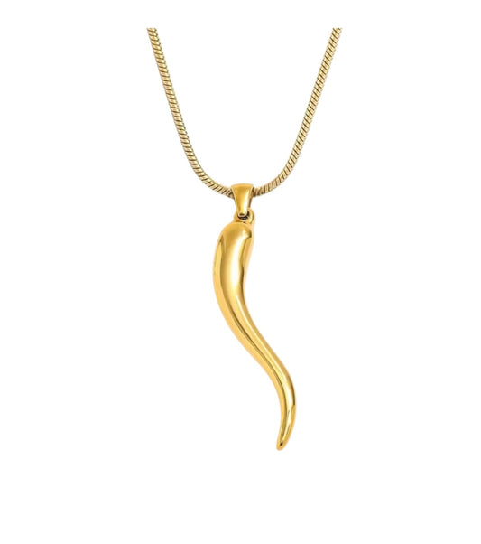 Stålhalsband med 18K förgyllning (70/60 cm)