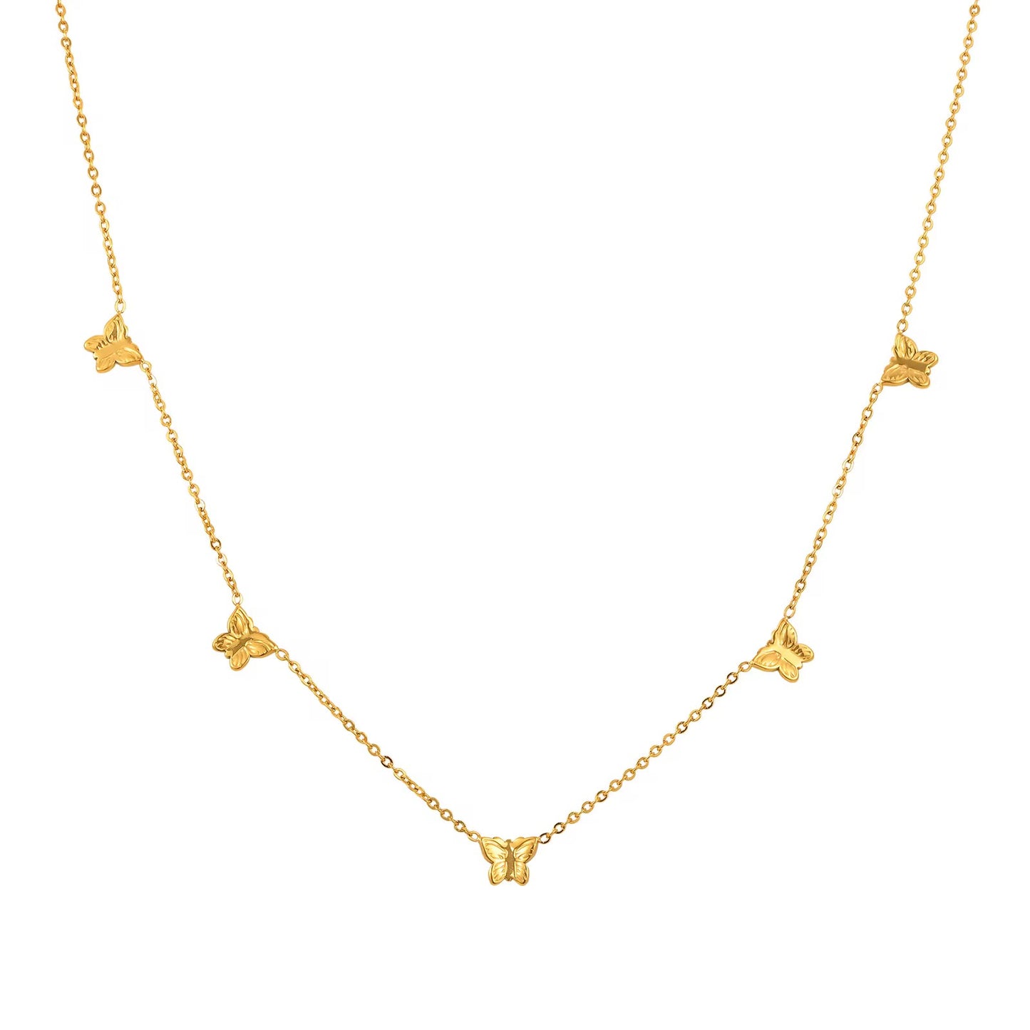 Stålhalsband med 18K förgyllning 40+5 cm