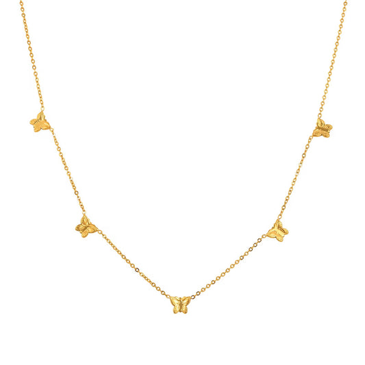 Stålhalsband med 18K förgyllning 40+5 cm