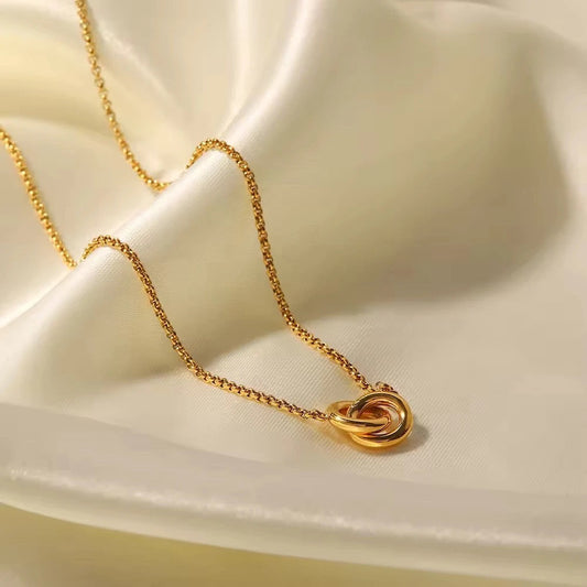 Stålhalsband med 18K förgyllning 40+5 cm