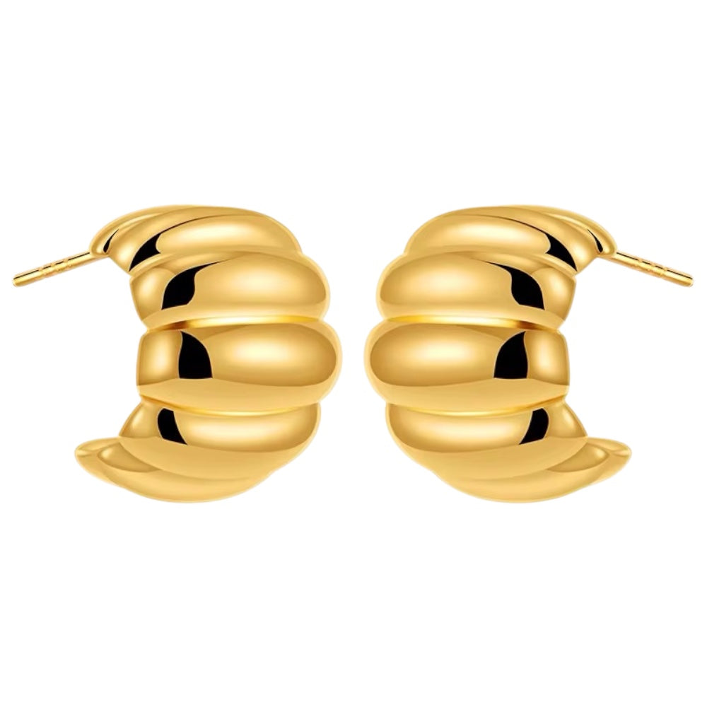 Stålörhängen med 18K förgyllning 17MM / 13MM