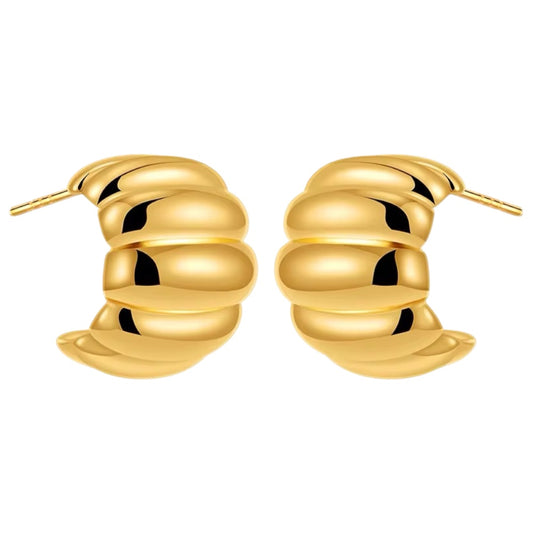 Stålörhängen med 18K förgyllning 17MM / 13MM