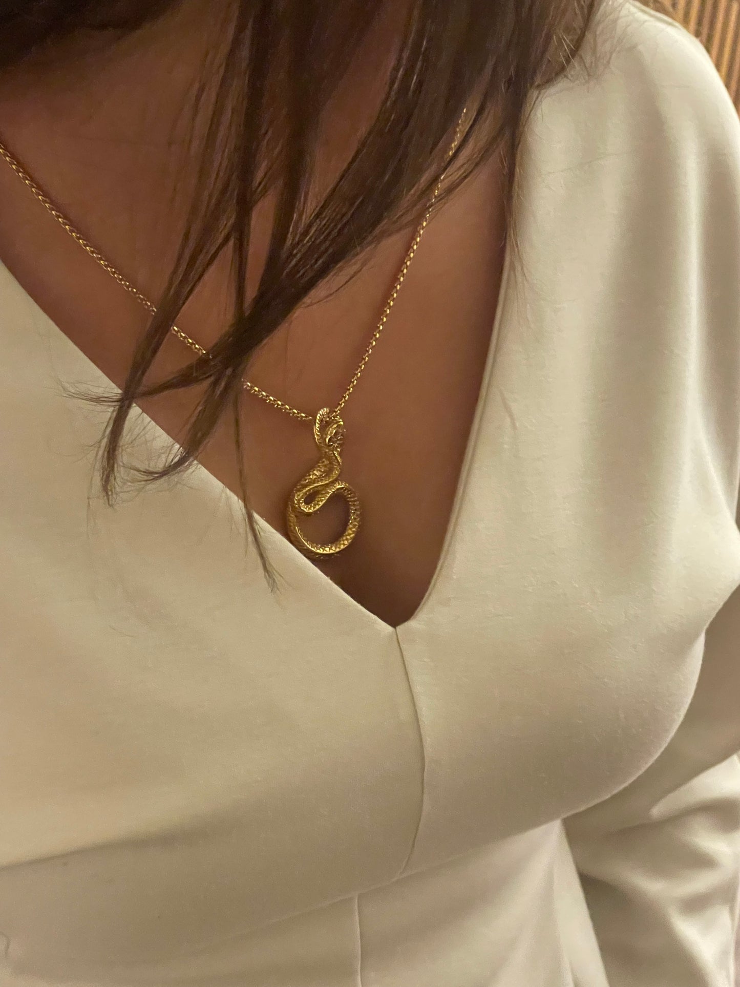 Stålhalsband med 18K förgyllning 60 cm