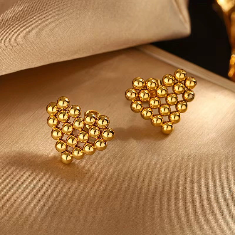 Stålörhängen med 18K förgyllning 12MM / 12MM