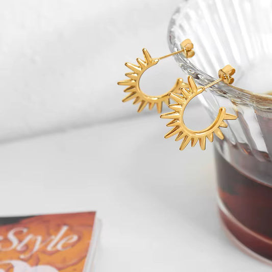 Stålörhängen med 18K förgyllning 23MM / 22MM