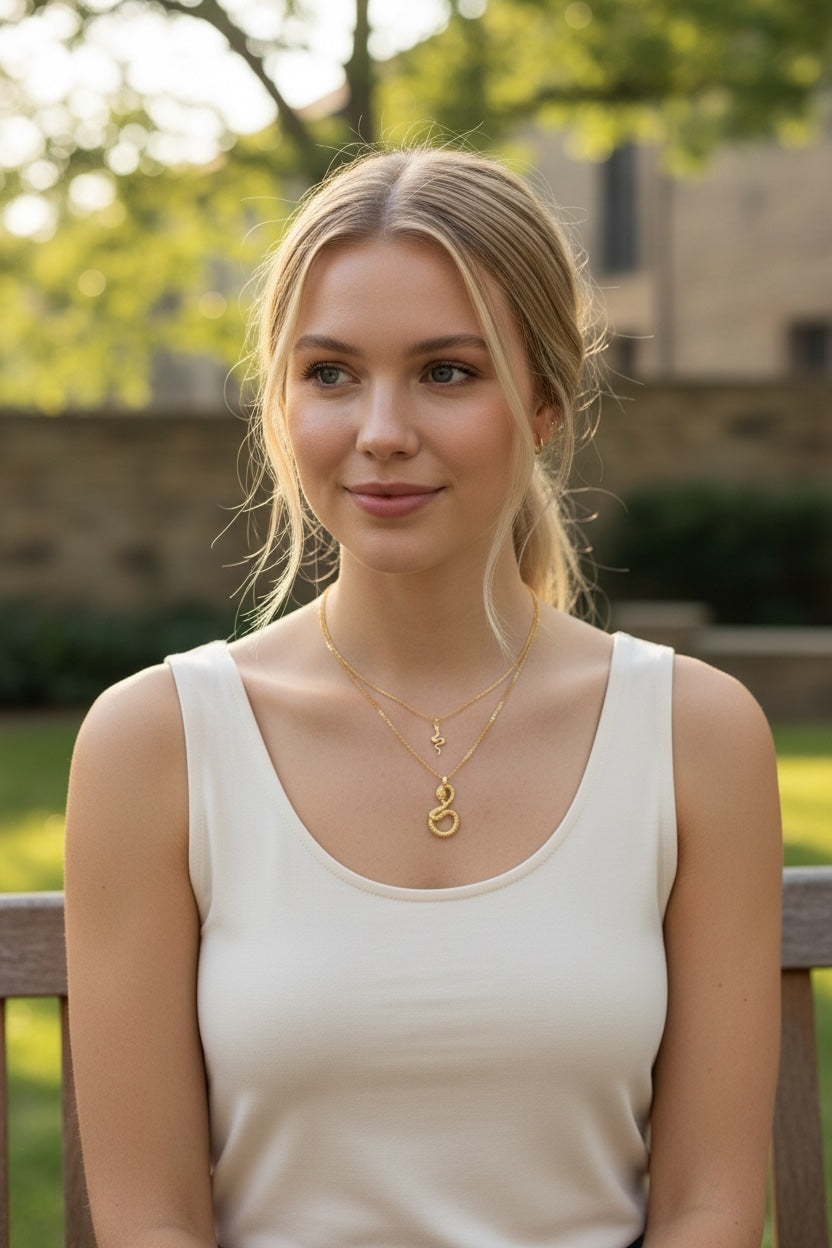 Stålhalsband med 18K förgyllning 41+5 cm