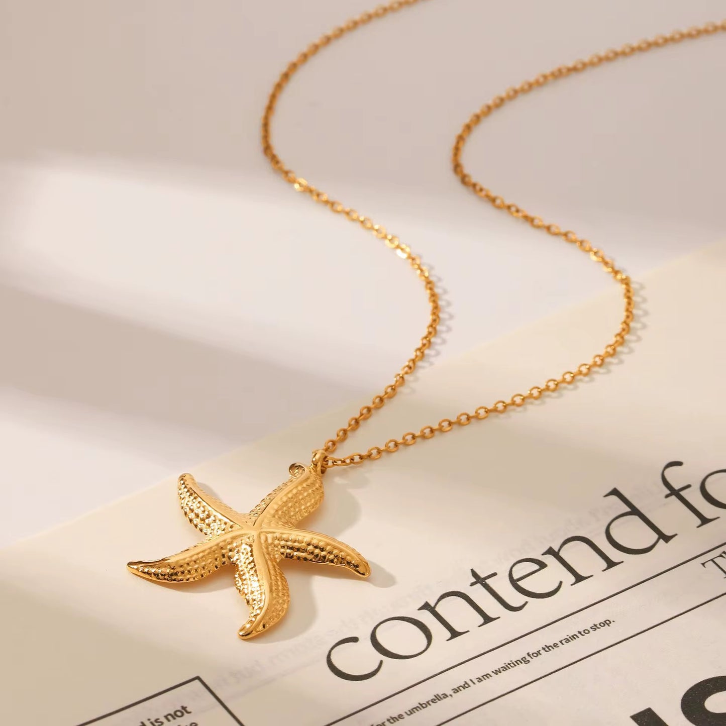 Stålhalsband med 18K förgyllning 40+5 cm