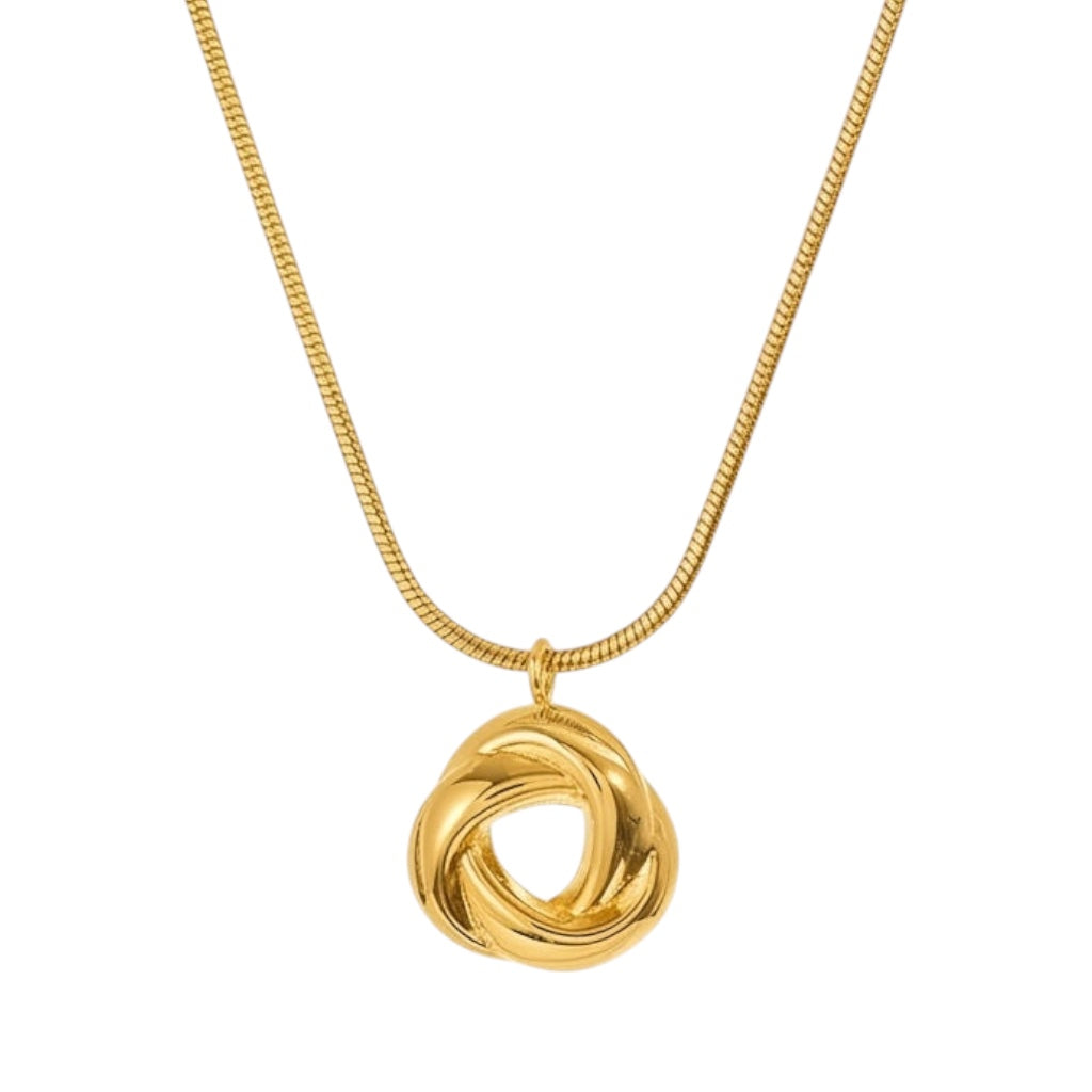 Stålhalsband med 18K förgyllning 40+5 cm