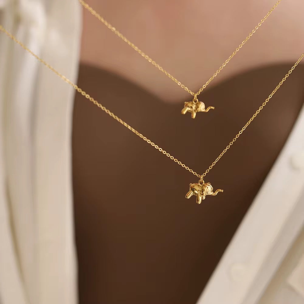 Stålhalsband med 18K förgyllning 40+5 cm