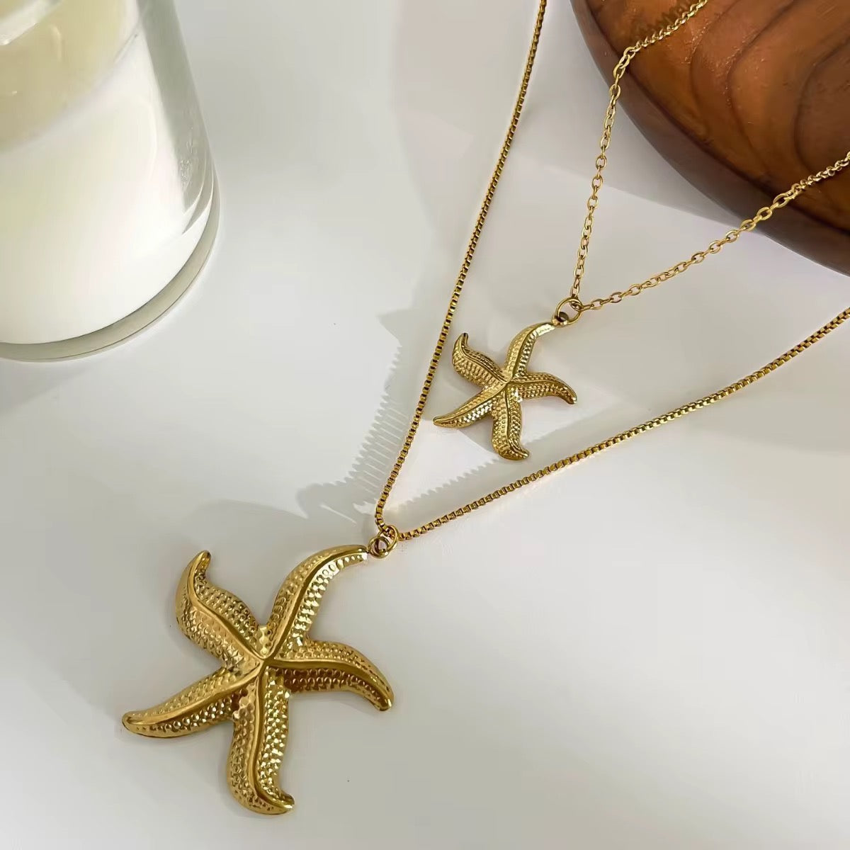 Stålhalsband med 18K förgyllning 40+5 cm