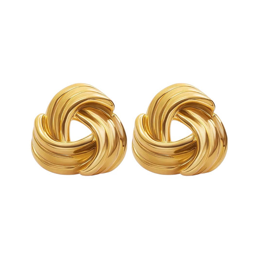 Stålörhängen med 18K förgyllning 20MM / 20MM