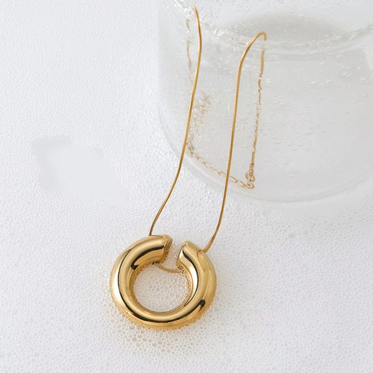 Stålhalsband med 18K förgyllning 40+5 cm