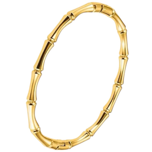 Stålarmring med 18K förgyllning