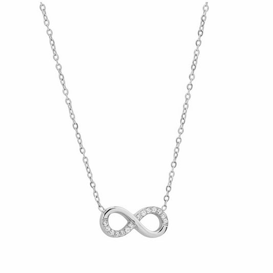 Stålhalsband med CZ 40+5 cm