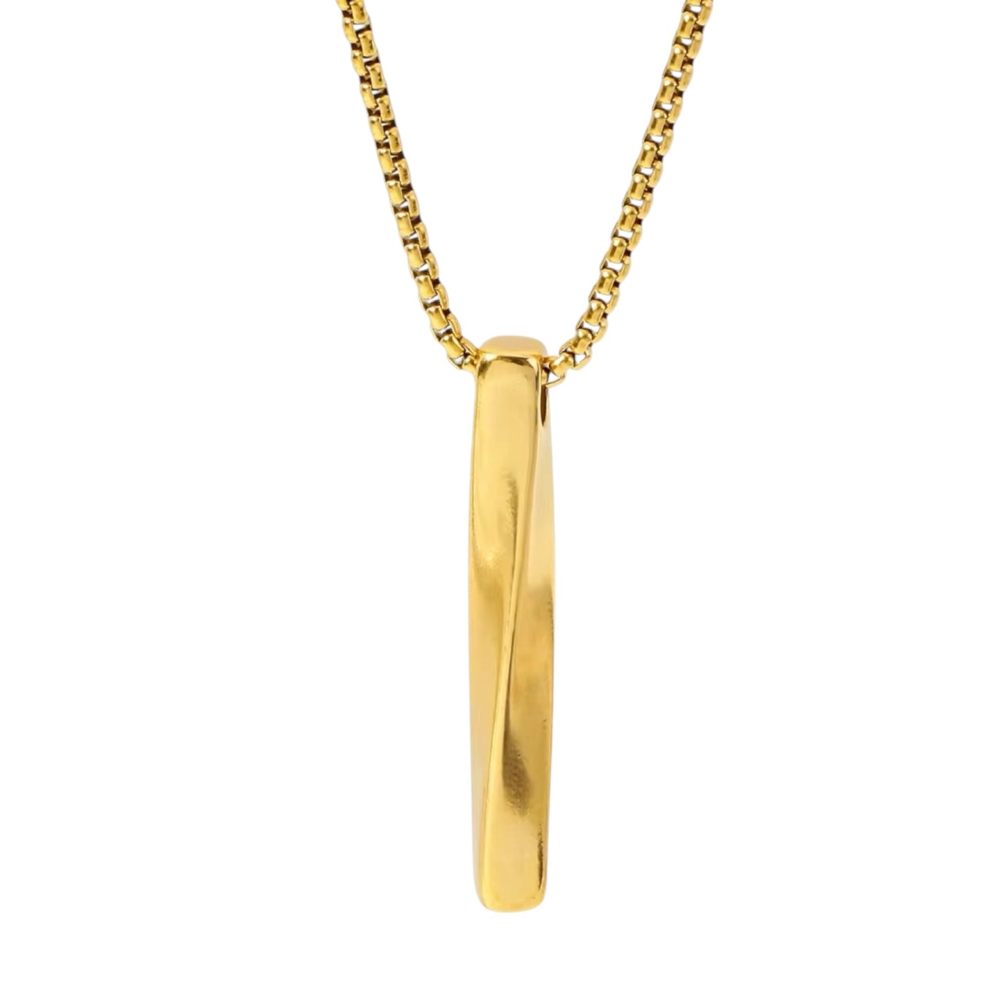 Stålhalsband med 18K förgyllning 60+5 cm