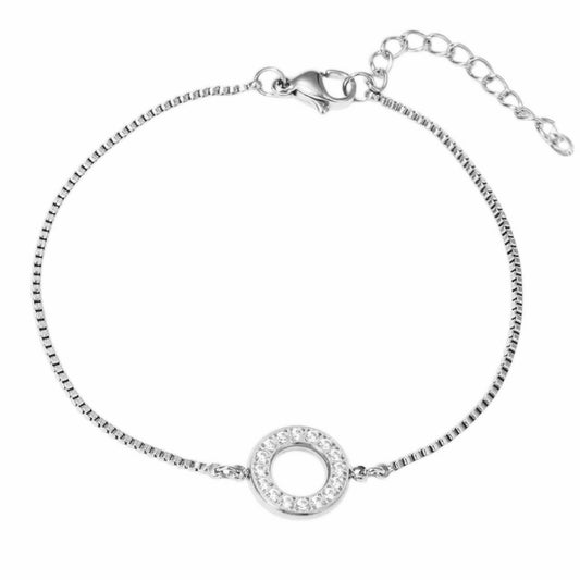 Stålarmband med CZ 16+4 cm