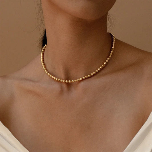 Stålhalsband med 18K förgyllning 36+4 cm