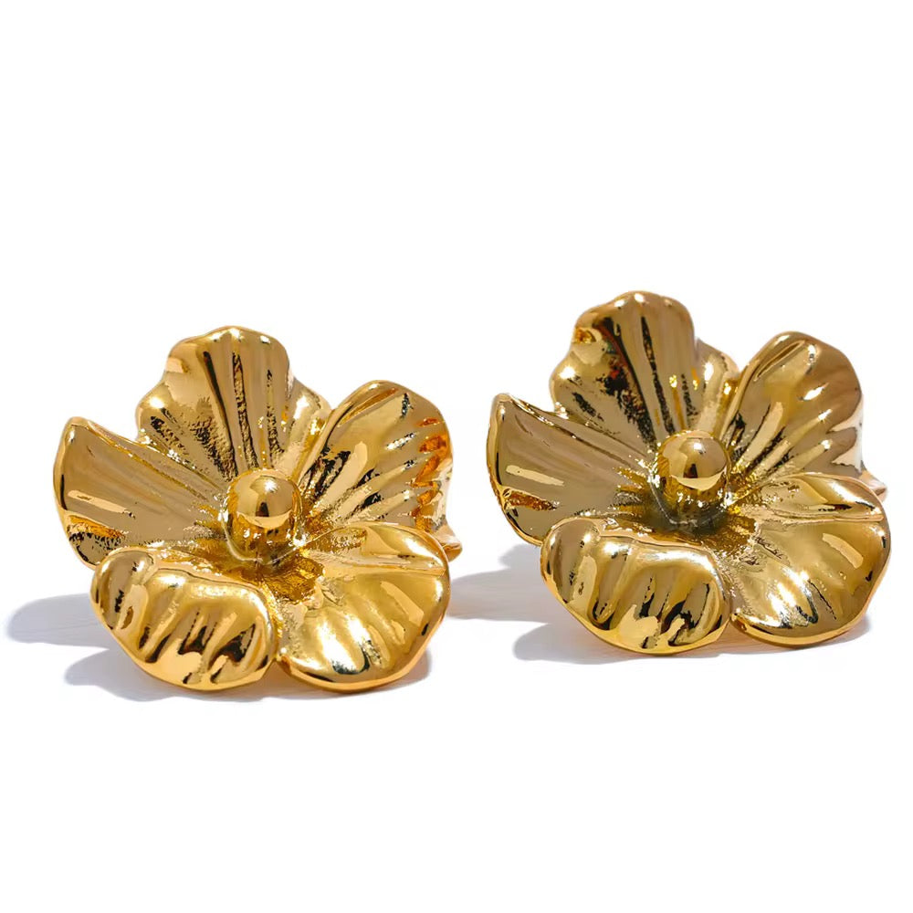 Stålörhängen med 18K förgyllning 25MM / 24MM