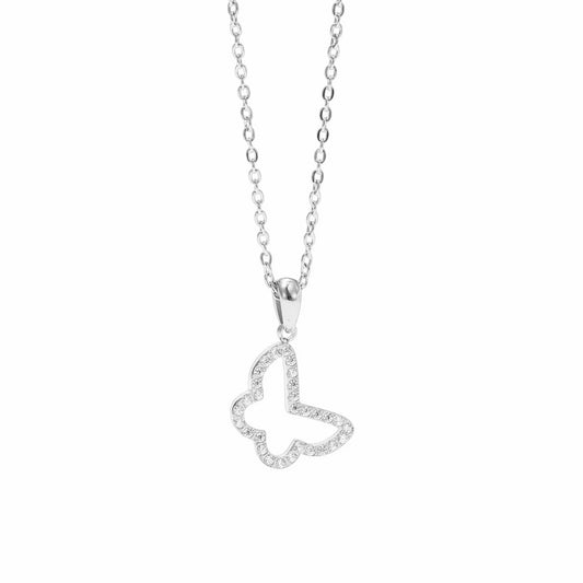 Stålhalsband med CZ 40+5 cm