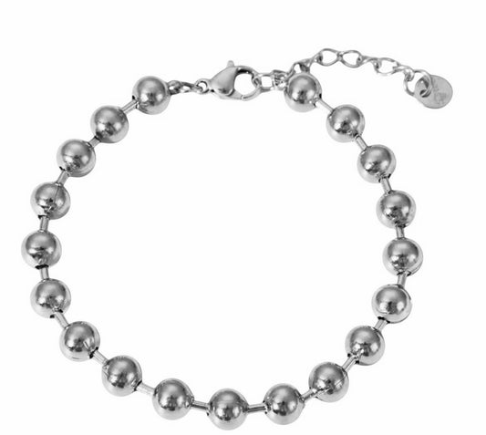Stålarmband med 18K förgyllning 16+5 cm 6MM / 4MM