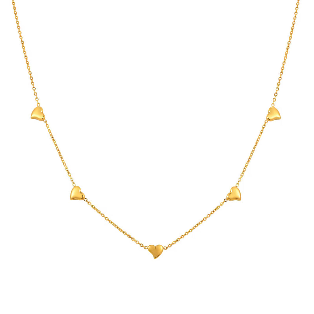 Stålhalsband med 18K förgyllning 40+5 cm