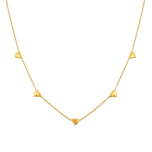 Stålhalsband med 18K förgyllning 40+5 cm
