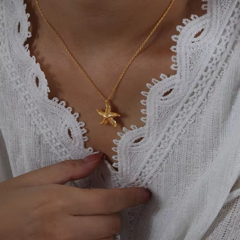Stålhalsband med 18K förgyllning 40+5 cm