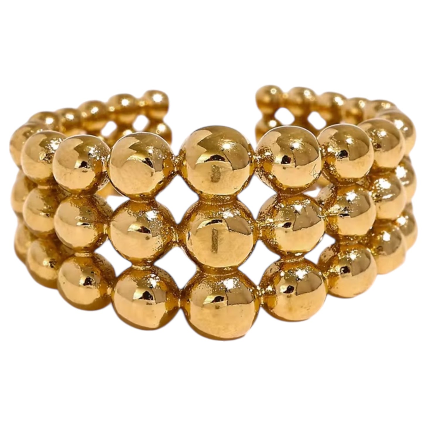 Stålring med 14K förgyllning - Reglerbar