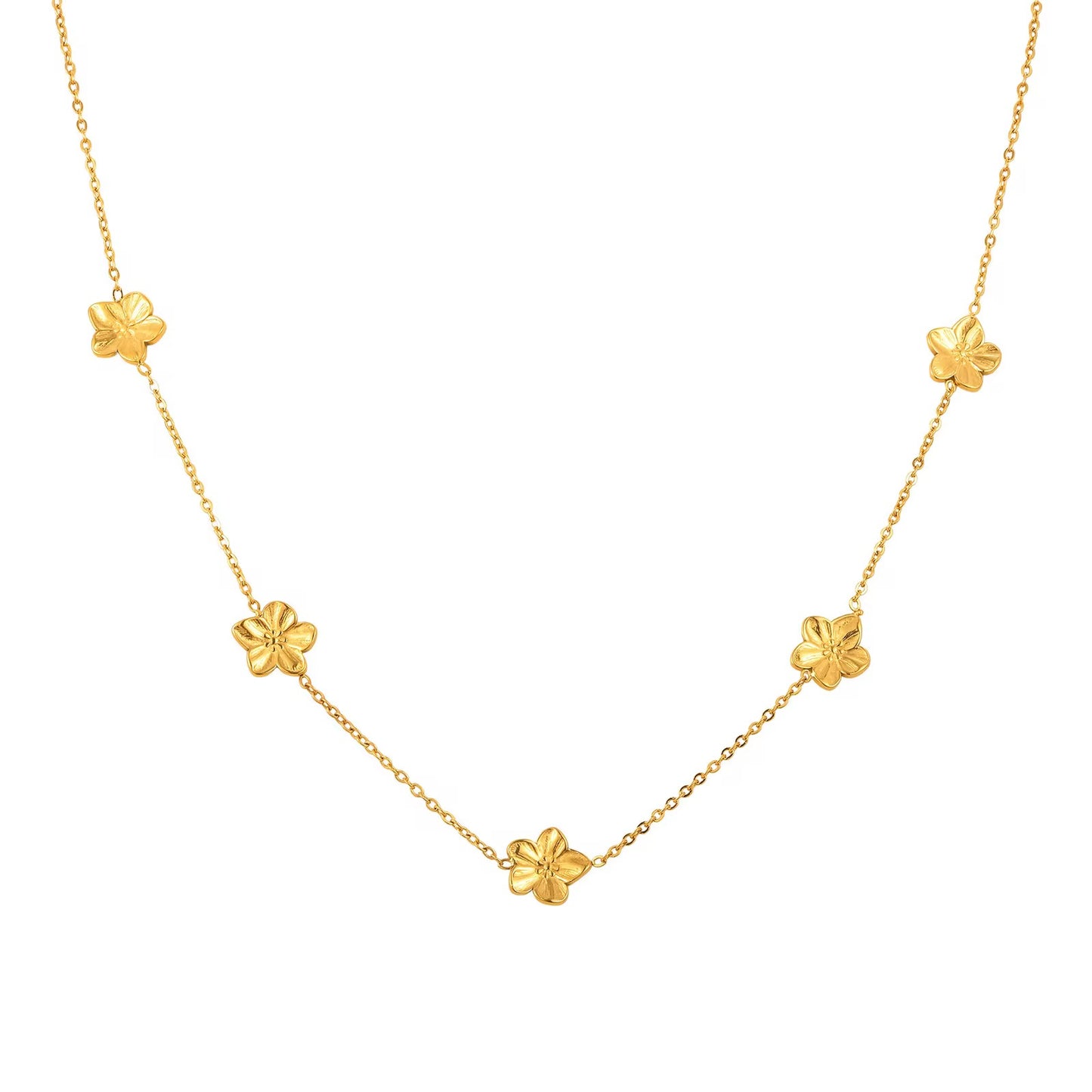 Stålhalsband med 18K förgyllning 40+5 cm